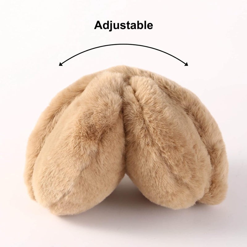 SUNBORRY Store Foldable Ear Muffs for Women, Faux Fur Adjustable Earmuffs for Winter - Image 3